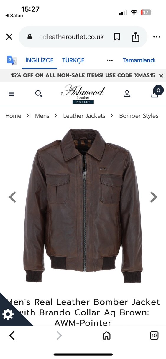 Kahverengi Deri Biker Ceket - Görsel 2