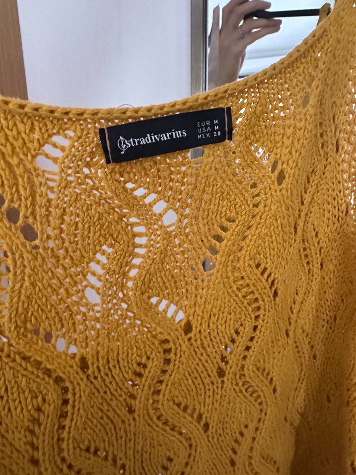 Sarı Örgü Bohem Kadın Atlet - Görsel 3