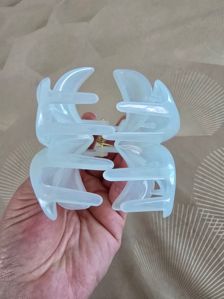 Şeffaf Mavi Çiçek Toka - Görsel 2