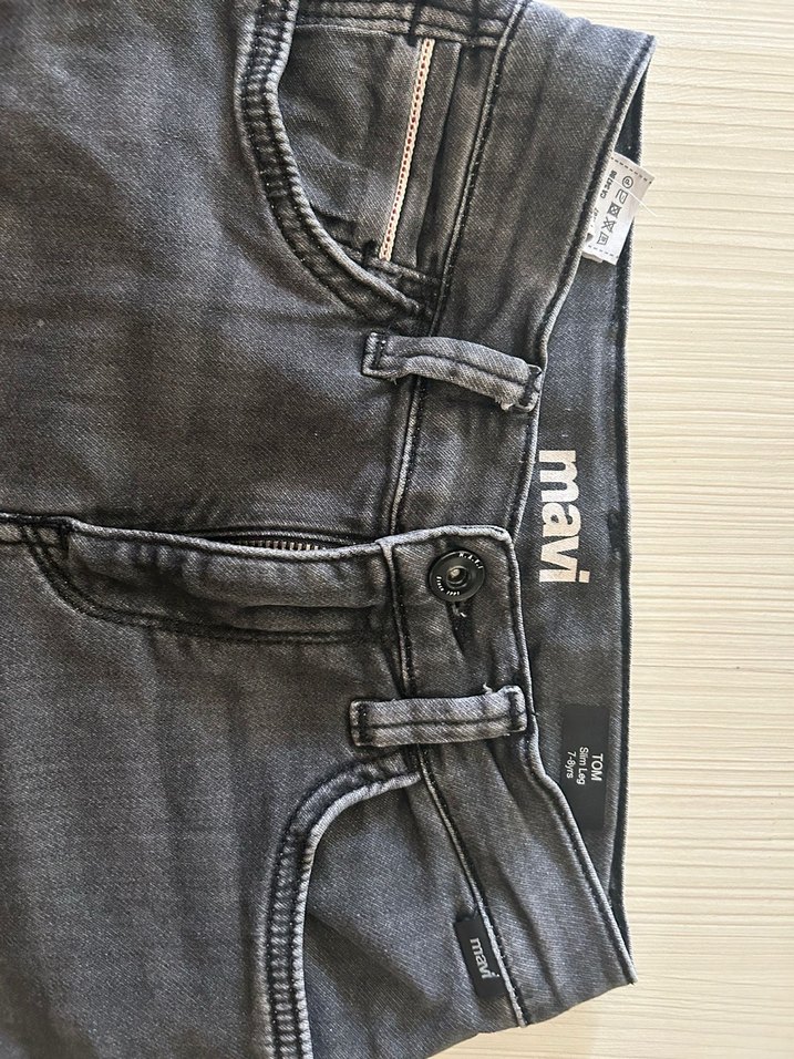 Siyah Erkek Çocuk Kot Pantolon - Kemerli, Normal Kesim - Görsel 4