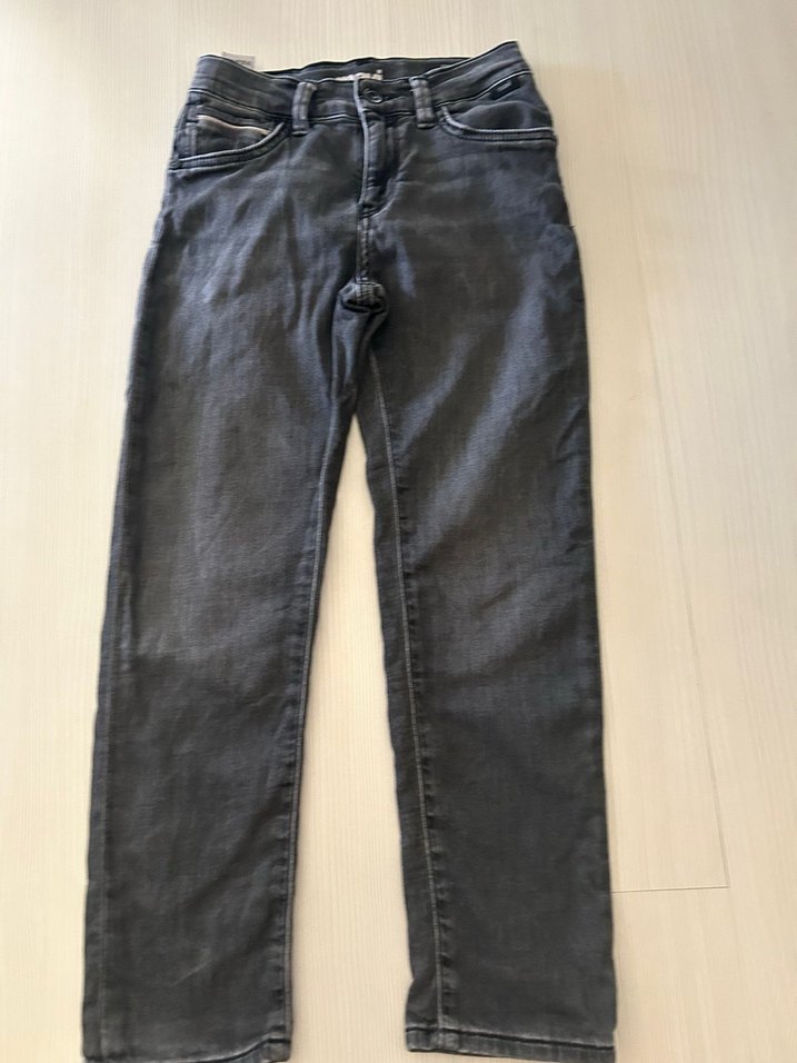 Siyah Erkek Çocuk Kot Pantolon - Kemerli, Normal Kesim - Görsel 2