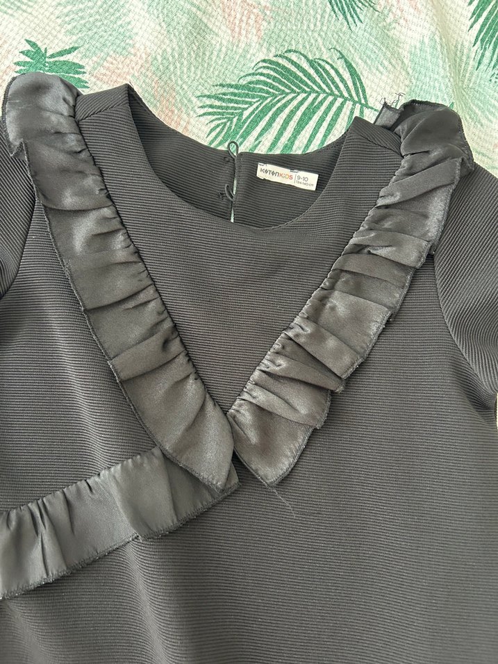 Siyah Kısa Kollu Kız Çocuk Elbise - Görsel 2