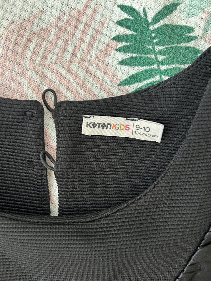 Siyah Kısa Kollu Kız Çocuk Elbise - Görsel 3