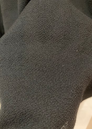 36 Beden H&M Uzun Kollu, Fırfırlı Siyah Kadın kısa elbise