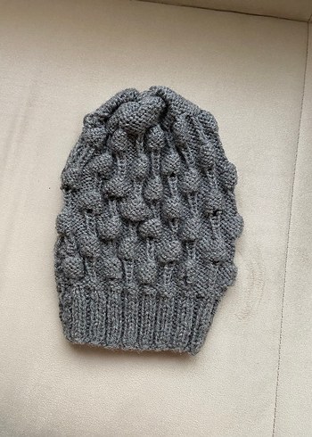 Gri Örgü Kadın Bere - Görsel 3