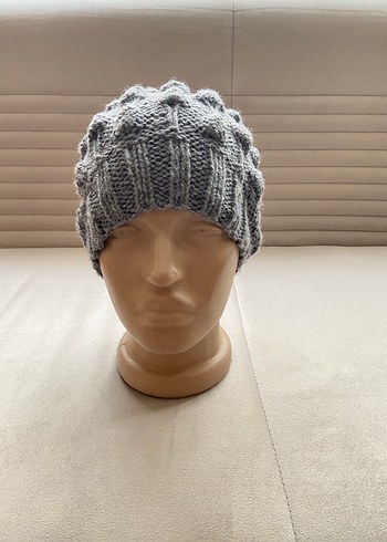Gri Örgü Kadın Bere - Görsel 4
