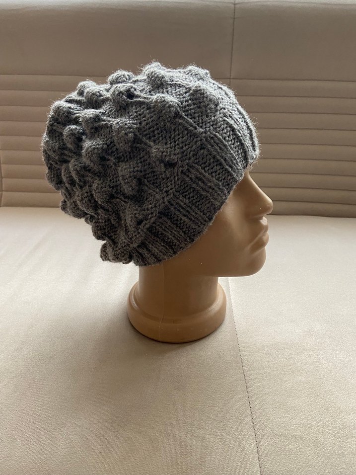 Gri Örgü Kadın Bere - Görsel 5