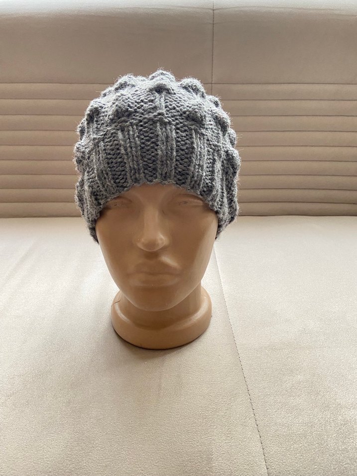 Gri Örgü Kadın Bere - Görsel 4