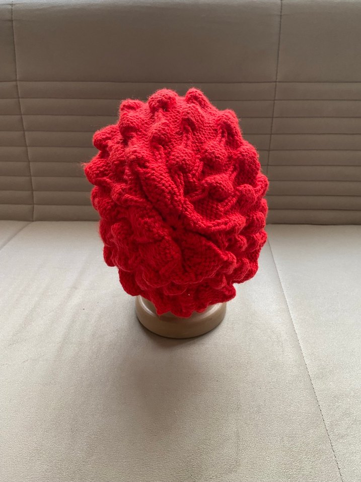 Kırmızı Örgü Kadın Bere - Görsel 5