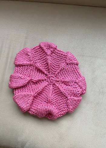 Pembe Örgü Kadın Bere - Görsel 2