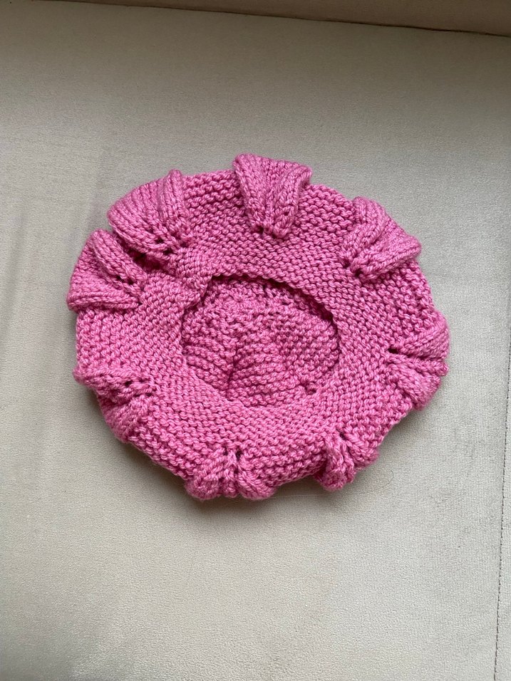 Pembe Örgü Kadın Bere - Görsel 4