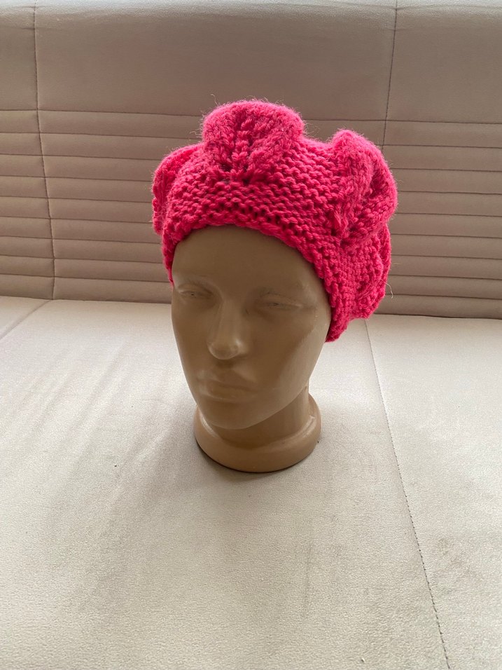 Pembe Örgü Kadın Bere - Görsel 2