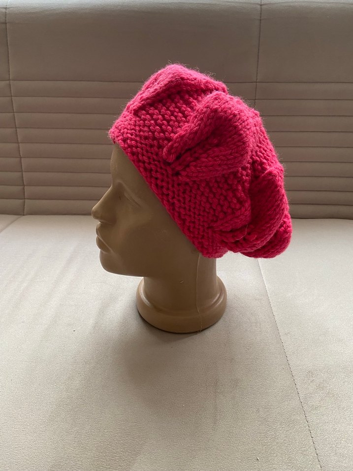 Pembe Örgü Kadın Bere - Görsel 4