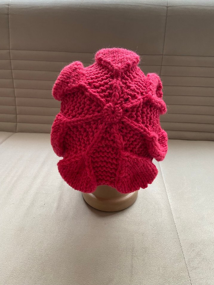 Pembe Örgü Kadın Bere - Görsel 5