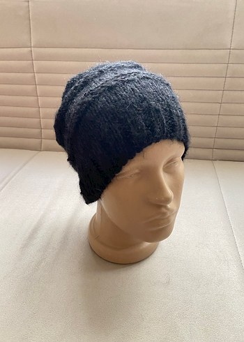 Siyah Örgü Kadın Bere - Görsel 4