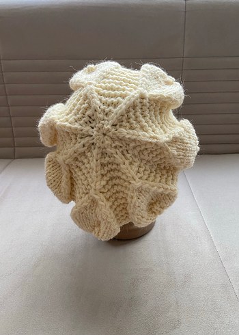 Krem Örgü Kadın Bere - Görsel 2