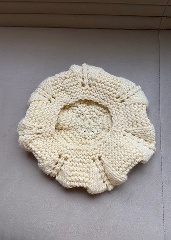 Krem Örgü Kadın Bere - Görsel 5