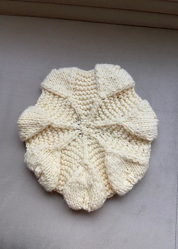 Krem Örgü Kadın Bere - Görsel 6