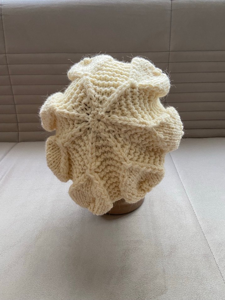 Krem Örgü Kadın Bere - Görsel 2