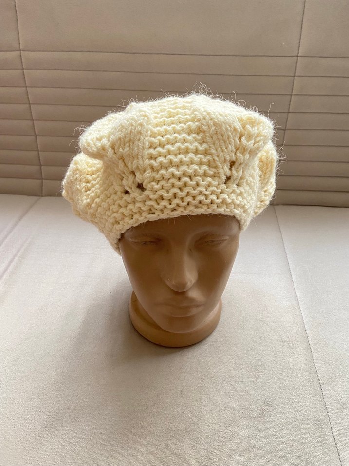 Krem Örgü Kadın Bere - Görsel 4