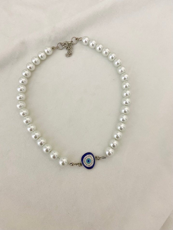 Nazar boncuklu inci kolye - Görsel 3