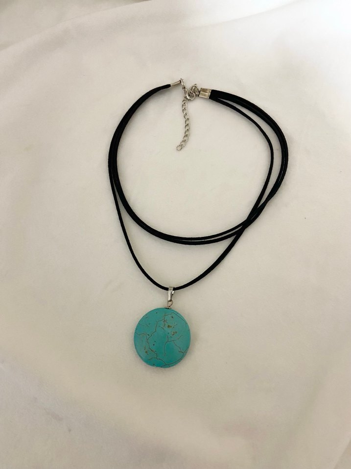 Turkuaz taşlı Bohem Kadın Kolye - Görsel 2