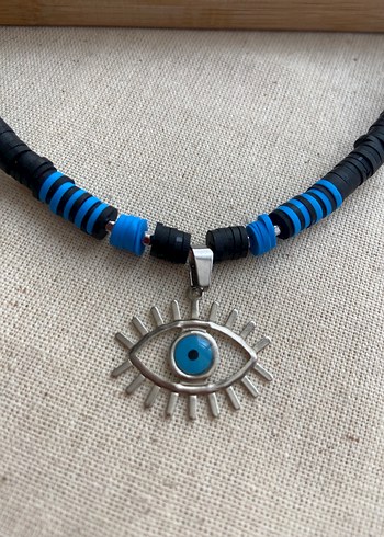 Göz detaylı siyah fimo Kadın Kolye - Görsel 11