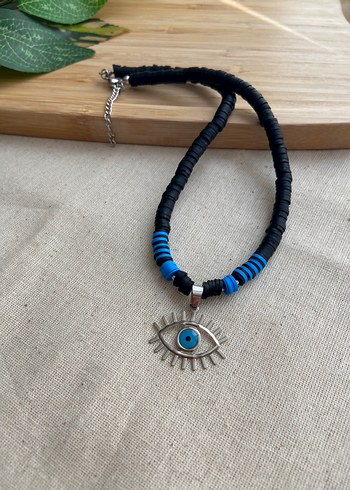 Göz detaylı siyah fimo kolye - Görsel 12