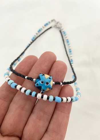 Murano denizyıldızlı kombin kolye - Görsel 2