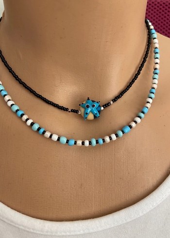 Murano denizyıldızlı kombin kolye - Görsel 6