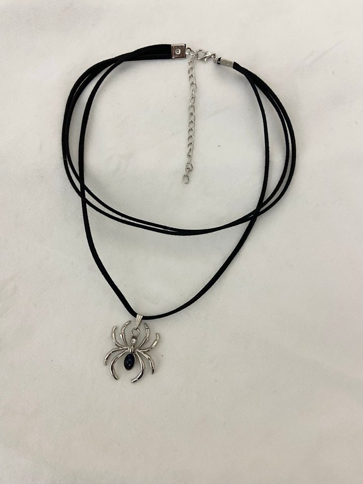 Siyah Mini Gotik Örümcek Kolye - Görsel 3