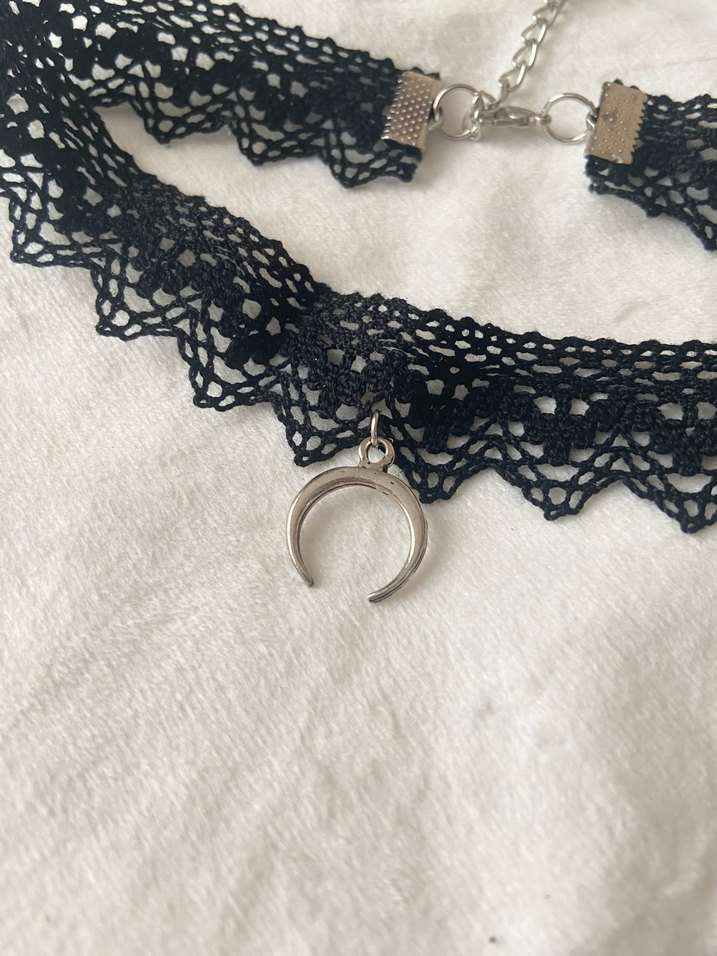Dantel Detaylı Siyah Gotik choker - Görsel 3