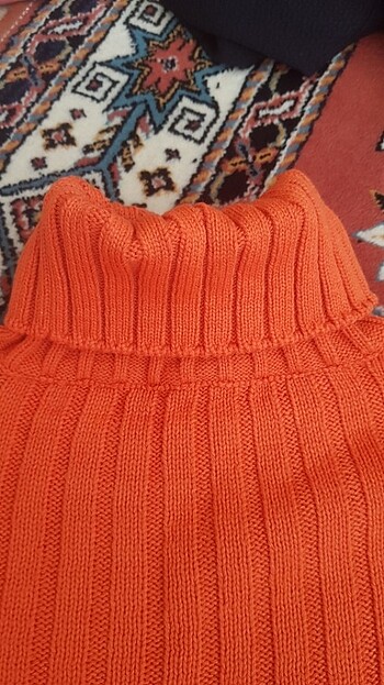 s Beden turuncu Renk Boğazlı triko kazak