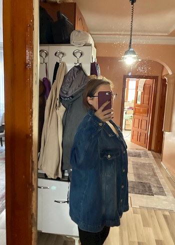 48 Beden mavi Renk Rahat Kesim Kadın Mavi Kot Ceket