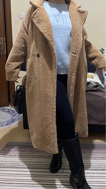 l Beden camel Renk Peluş kaban