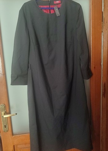 42 Beden Kadın Siyah Uzun Kollu Ne Çok kısa Ne Çok Uzun Elbise