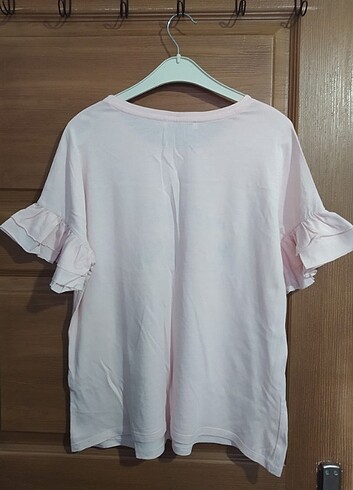 m Beden Fırfır Kol Toz Pembe Bluz