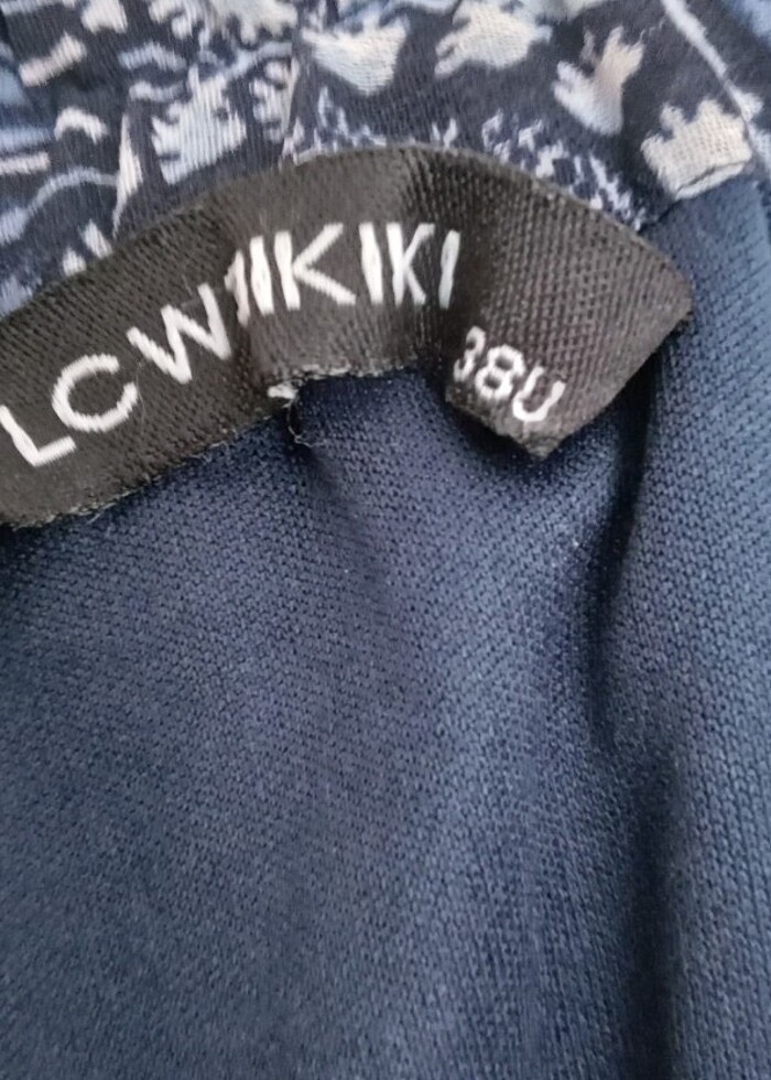 Beli lastikli şifon desenli rahat kalıp etek  - Görsel 2