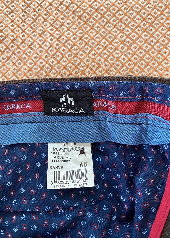 Kahverengi pamuklu erkek pantolonu Karaca markalı - Görsel 4
