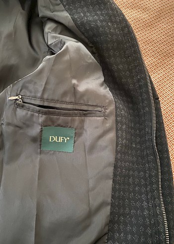 l Beden Düğmeli Gri Erkek Midi Kaban dufy markalı