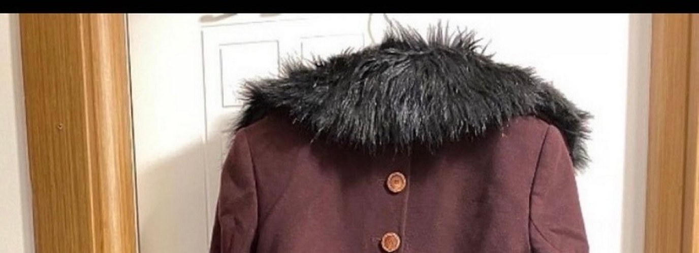 Nihan markalı bordo kürklü kaban - Görsel 4