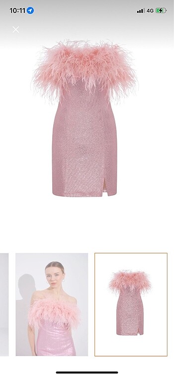 s Beden Tüylü pembe mini elbise