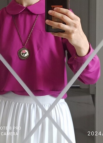 Mor  kadın gömlek  - Görsel 6