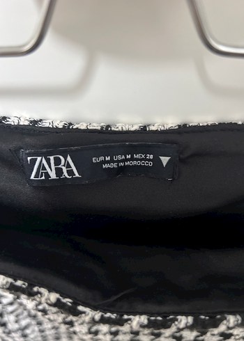 Zara Zara Siyah Beyaz Mini Etek