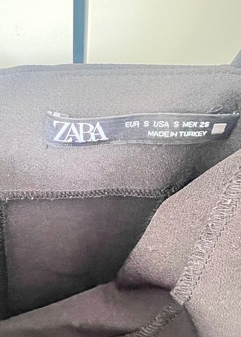 s Beden Zara Siyah Drapeli Mini Elbise