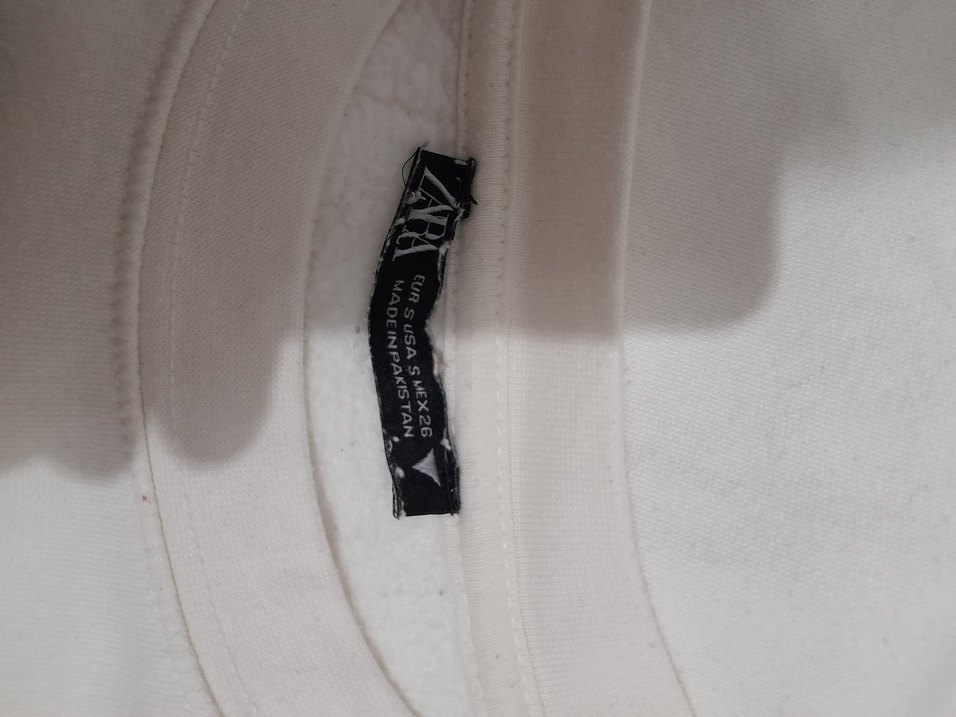 Beyaz Kadın Bisiklet Yaka Sweatshirt - Görsel 3