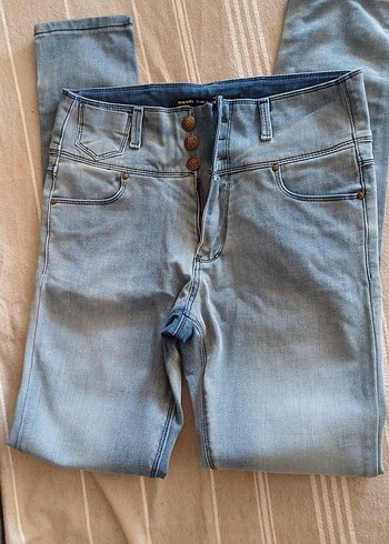 Diesel Yuksek Bel Acik Mavi Denim Jean
