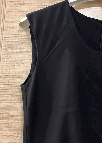 Siyah Drapeli Midi Elbise - Görsel 5