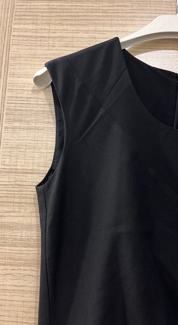 Siyah Drapeli Midi Elbise - Görsel 5