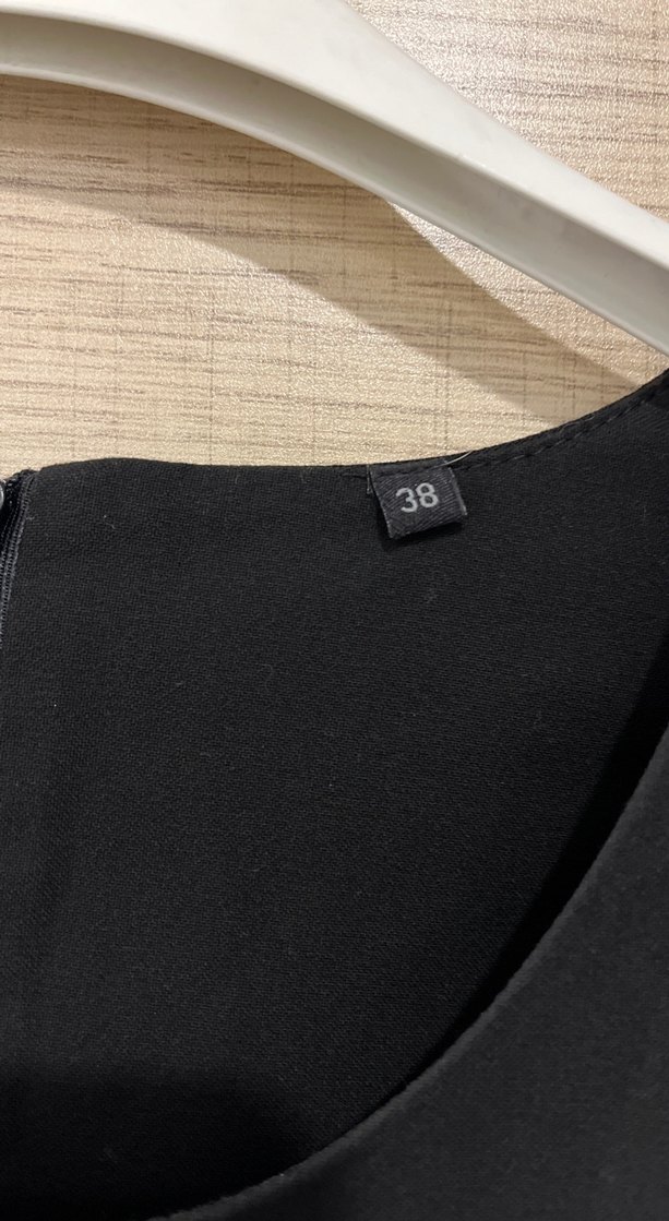 Siyah Drapeli Midi Elbise - Görsel 2